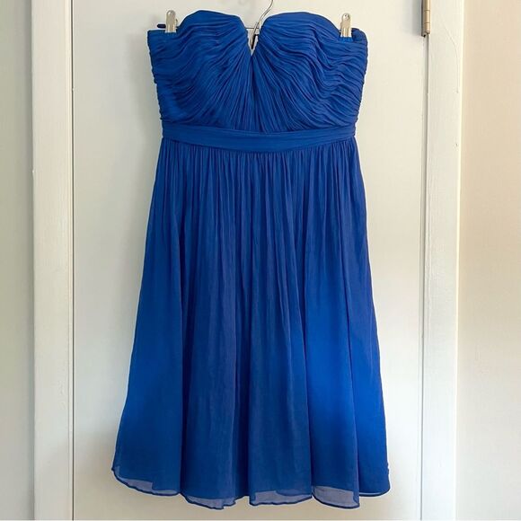 J.Crew Royal Blue Sleeveless Mini Chiffon Dress - Picture 4 of 10